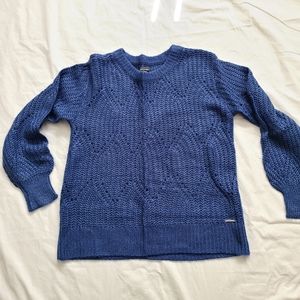 A&F blue chunky knit balloon sleeve sweater